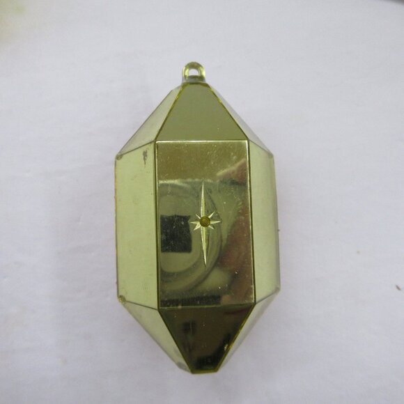 3 Jewel Brite Diorama Reflector Hexagon Gem Christmas Ornaments Poinsettia Holly - Picture 9 of 15